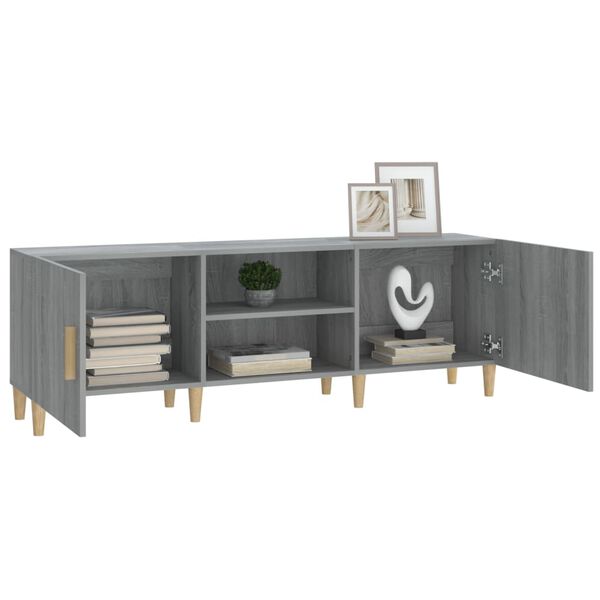 vidaXL TV Cabinet Grey Sonoma 150x30x50 cm Engineered Wood