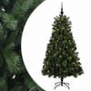 vidaXL Artificial Hinged Christmas Tree with Baubles 150 cm 150 LEDs