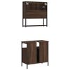 vidaXL 2 Piece Bathroom Furniture Set Brown Oak Engineered Wood