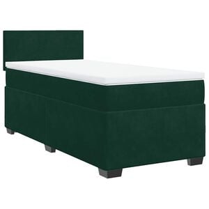 vidaXL Box Spring Bed with Mattress Dark Green 90x200 cm Velvet