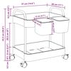 vidaXL Storage Trolley 2-Tier Transparent 37x28x43.5 cm Acrylic
