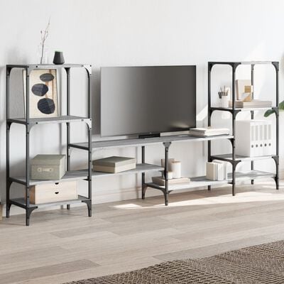 vidaXL TV Cabinet Grey Sonoma 206.5x28.5x95 cm Engineered Wood