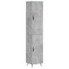 vidaXL Highboard Concrete Grey 34.5x34x180 cm Engineered Wood