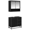 vidaXL Bathroom Furniture Set 2 pcs Black Oak Engineered Wood