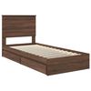 vidaXL Storage Bed with Drawer Brown Oak 75 x 190 cm Engineered Wood