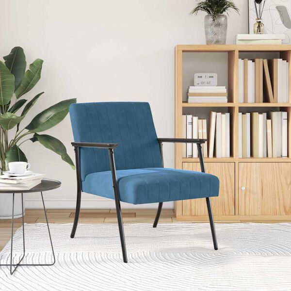 vidaXL Armchair Blue 59 x 75 x 78 cm Velvet