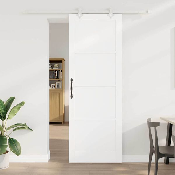 vidaXL Sliding Door White 83 x 232 cm Solid Pine Wood