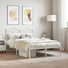vidaXL Metal Bed Frame without Mattress with Headboard White 120x200cm