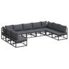 vidaXL Garden Sofa Set 9 pcs Black Aluminium