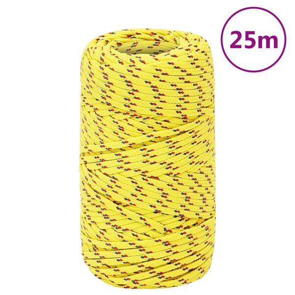 vidaXL Boat Rope Yellow 2 mm 25 m Polypropylene