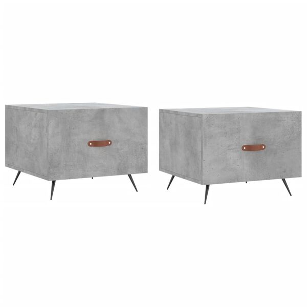 vidaXL Coffee Tables 2 pcs Concrete Grey 50x50x40 cm Engineered Wood