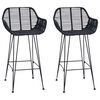 vidaXL Bar Chair 2 pcs 55 x 52 x 92 cm Rattan and Iron