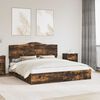 vidaXL Storage Bed with Drawer Smoked Oak 180 x 200 cm Engineered Wood