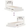 vidaXL Bookcase Bed without Mattress White 75x190 cm Small Single Solid Wood Pine