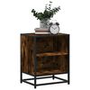 vidaXL Bedside Cabinets 2 pcs Smoked Oak 40x31x50 cm Engineered Wood and Metal