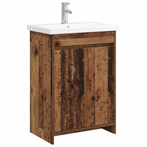 vidaXL Bathroom Furniture Set Old Wood 61 x 40 x 84.5 cm