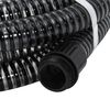 vidaXL Suction Hose with Brass Connectors Black 1.1" 7 m PVC
