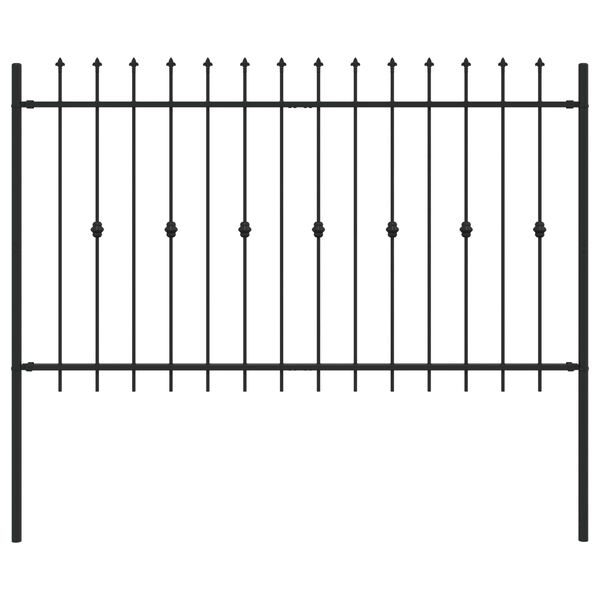 vidaXL Spike Fence Black 200 x 166 cm Powder-Coated Steel