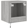 vidaXL TV Wall Cabinet with LED Lights Grey Sonoma 40.5x35x40 cm