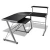 vidaXL Computer Desk with Pull-out Keyboard Tray L-shaped Black