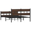 vidaXL Metal Bed Frame without Mattress Brown Oak 150x200 cm King Size