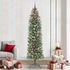 vidaXL Artificial Slim Christmas Tree Green and white 240 cm