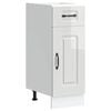vidaXL Kitchen Base Cabinet Kalmar High Gloss White Engineered Wood