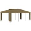 vidaXL Gazebo | Taupe | 100% polyester, powder-coated steel | 3x6 m