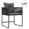 vidaXL Garden Dining Set 11 pcs Black Steel