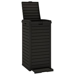 vidaXL Outdoor Garbage Bin Black 41x41x86 cm Polypropylene