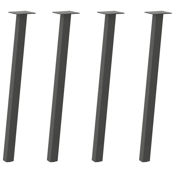 vidaXL Console Table Legs 4 pcs Anthracite 72 cm Steel