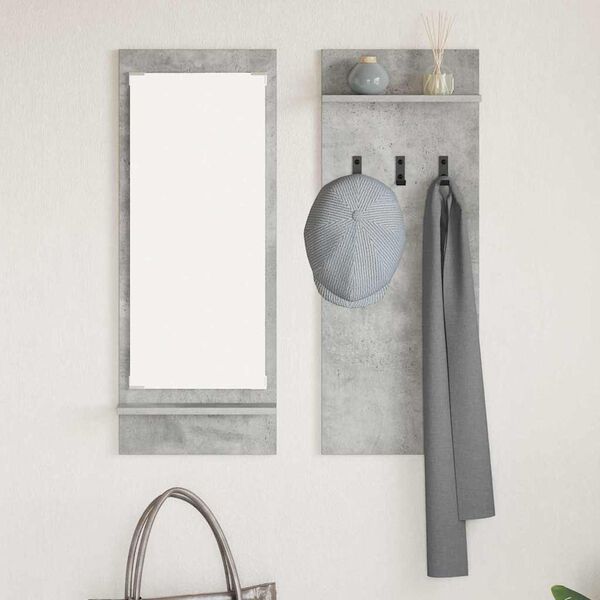 vidaXL Wall-Mounted Coat Rack with Shelf Concrete grey 70 x 10 x 90 cm