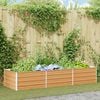 vidaXL Garden Raised Bed 240x80x45 cm Galvanized Steel Silver