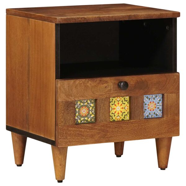 vidaXL Bedside Cabinet 2 pcs Brown 40 x 33 x 46 cm Solid Mango Wood
