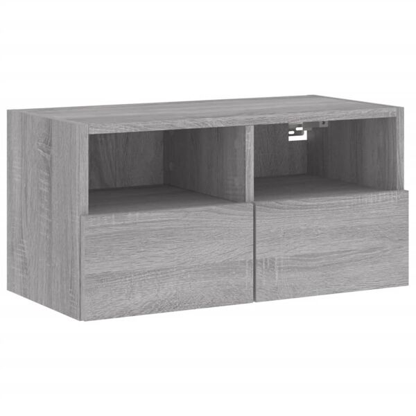 vidaXL TV Wall Cabinet Grey Sonoma 60x30x30 cm Engineered Wood