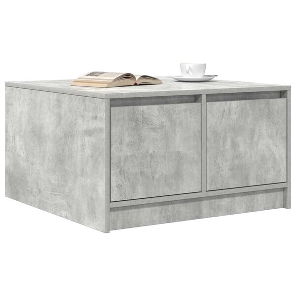 vidaXL Coffee Table with Drawers Concrete Grey 70.5x70x40 cm