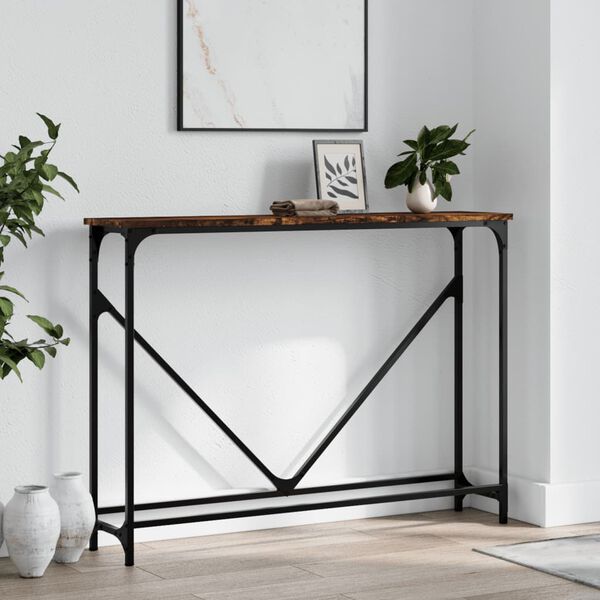 vidaXL Console Table Smoked Oak 102x22.5x75 cm Engineered Wood