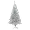 vidaXL Christmas Tree with 150 LEDs with Stand Silver 120 cm PET