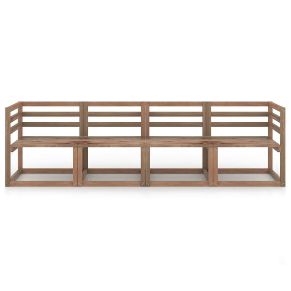 vidaXL 4 Piece Garden Pallet Sofa Set Brown Impregnated Pinewood