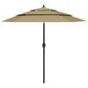 vidaXL Parasol | Taupe | Polyester | 2.5 meters | Foldable | Garden Parasol
