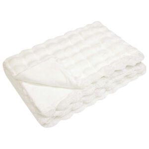 vidaXL Anti-Slip Faux Rabbit Fur Blanket Olite White 220 x 240 cm