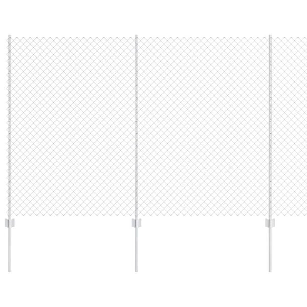 vidaXL Fence and Post Silver 1.5 x 10 m Steel