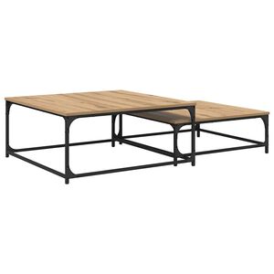 vidaXL Coffee Table 2 pcs Artisan Oak 80 x 80 x 35 cm Engineered Wood