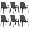 vidaXL Stackable Garden Chairs 6 pcs Black Textilene Fabric