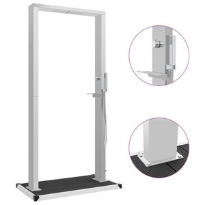 vidaXL Shower Panel | Silver | 201 stainless steel, WPC | Large | Durable