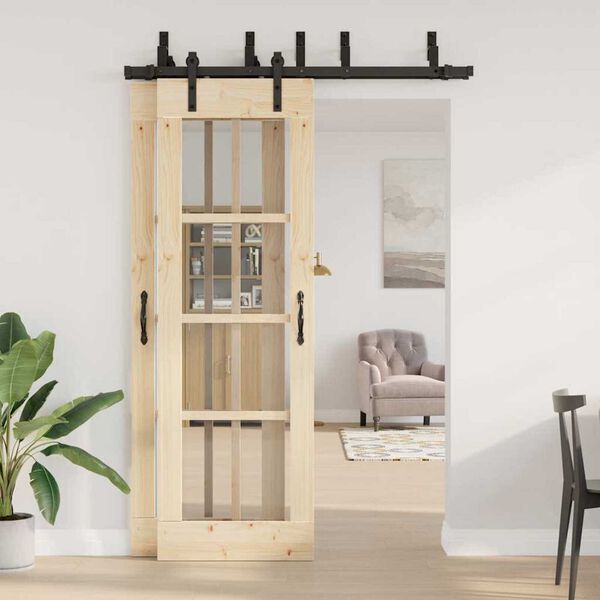 vidaXL Sliding Door Hardware Kit 152,5 cm Steel Black