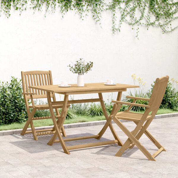 vidaXL Folding Garden Table 120x70x75 cm Solid Wood Acacia