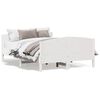 vidaXL Bed Frame without Mattress White 150x200 cm King Size Solid Wood Pine