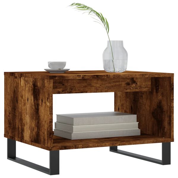 vidaXL Coffee Table Smoked Oak 60x50x40 cm Engineered Wood