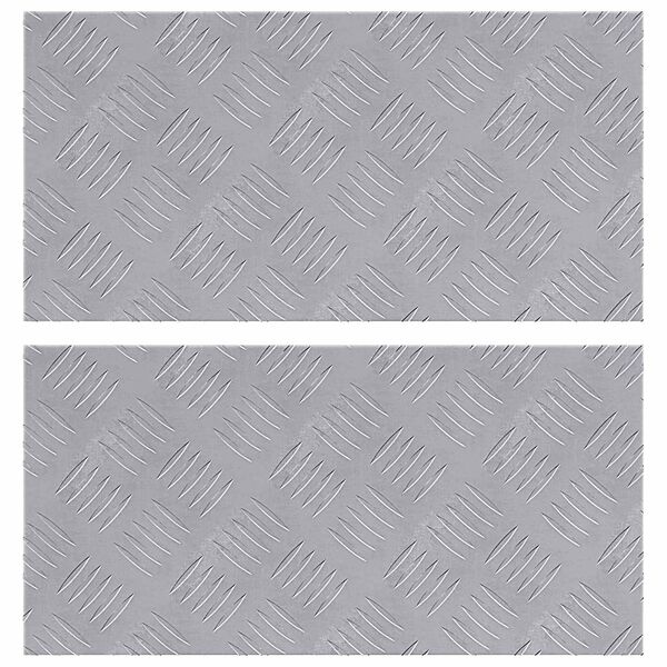 vidaXL Stair Tread Rectangular 2 pcs Silver 50 x 25 cm Aluminium